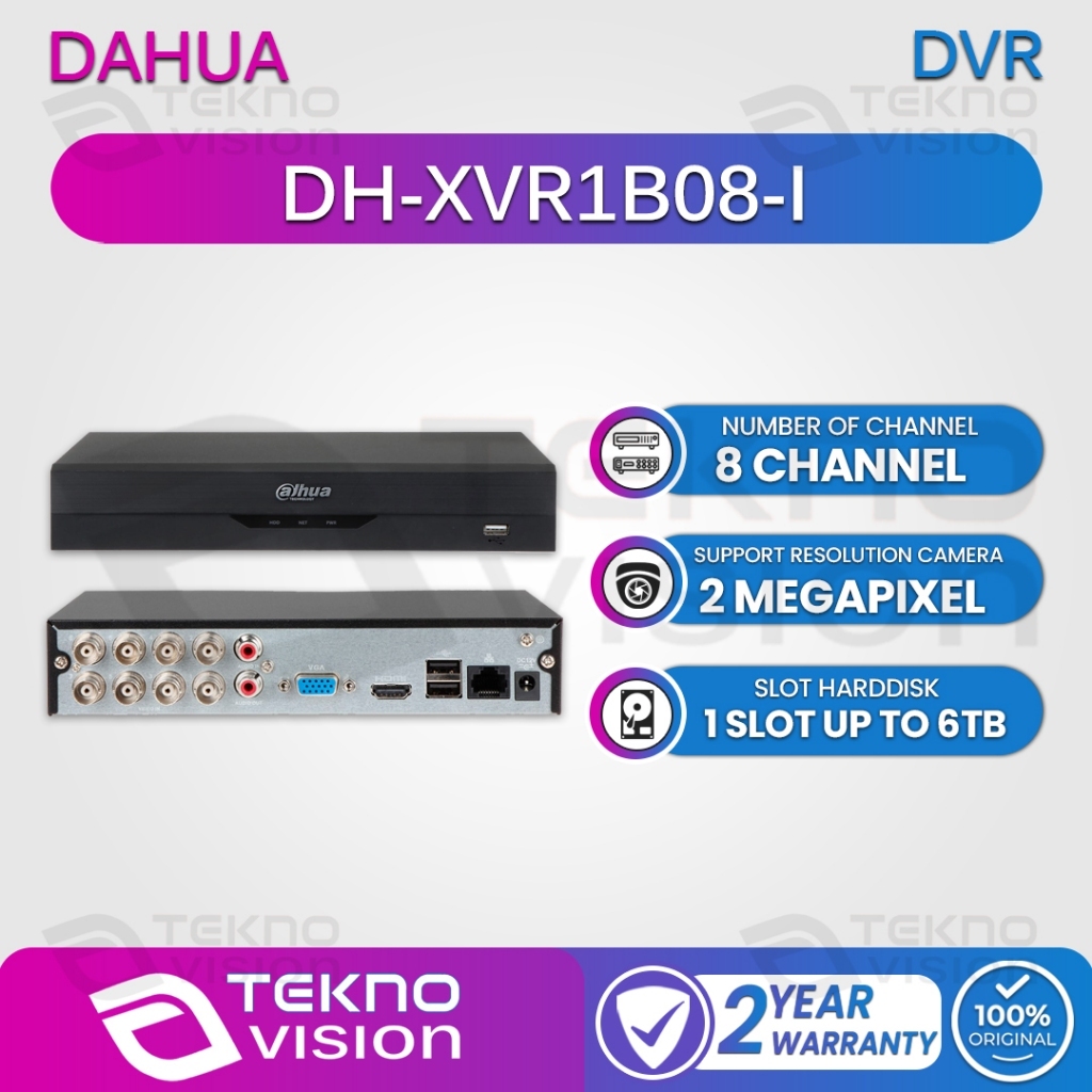 Dahua DH-XVR1B08-I DVR 8CH 2MP XVR CCTV 8 Channel