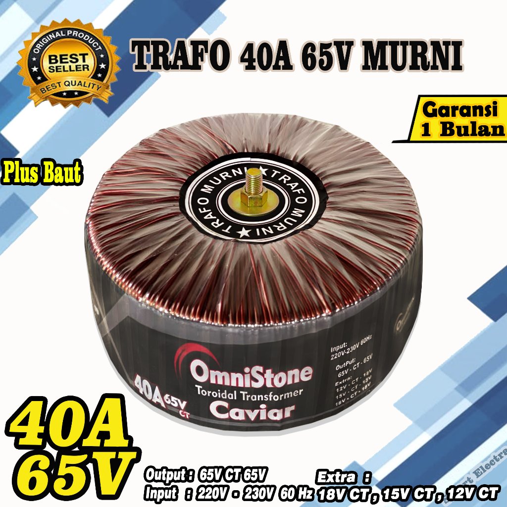 Trafo Toroid 40A ( Murni ) 65V CT 65V