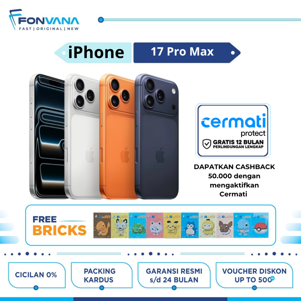 iPhone 17 Pro Max 512GB Prosesor A19 Pro Garansi Resmi 2 Tahun Extra Warranty