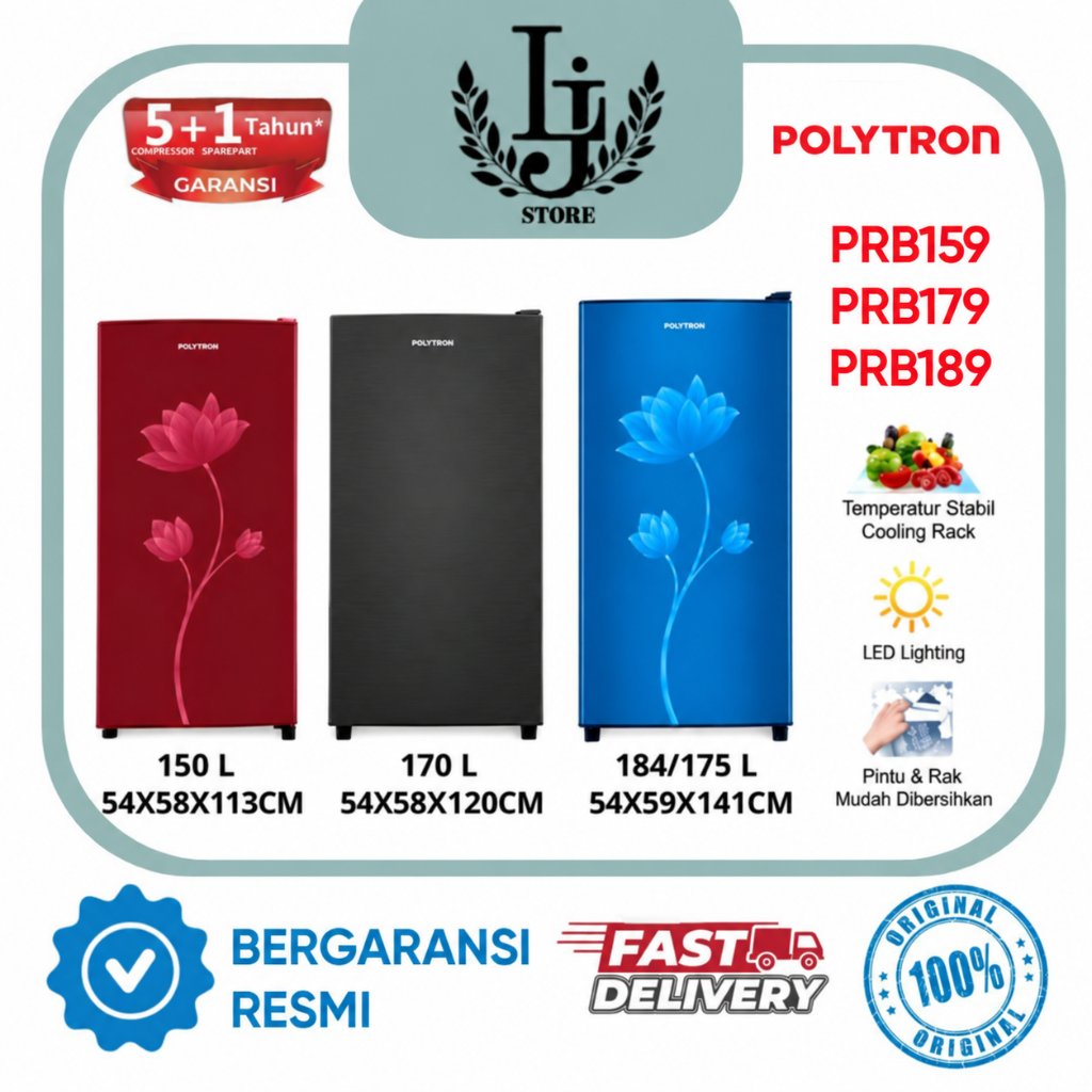 Kulkas Polytron 1 Pintu PRB159 / PRB179 / PRB189 Kulkas 1 Pintu Polytron Kulkas Satu Pintu