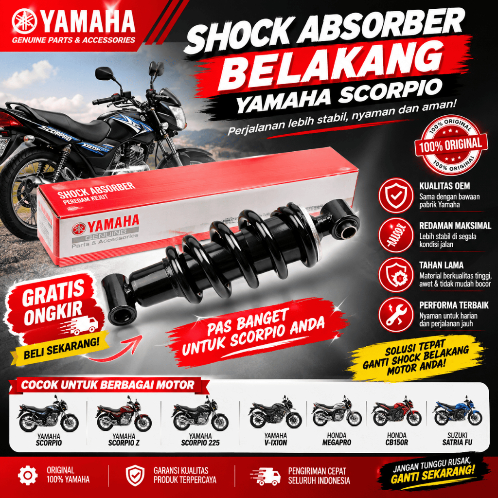 Ori Shock Belakang Motor Scorpio & Scorpio Z 5BP original part