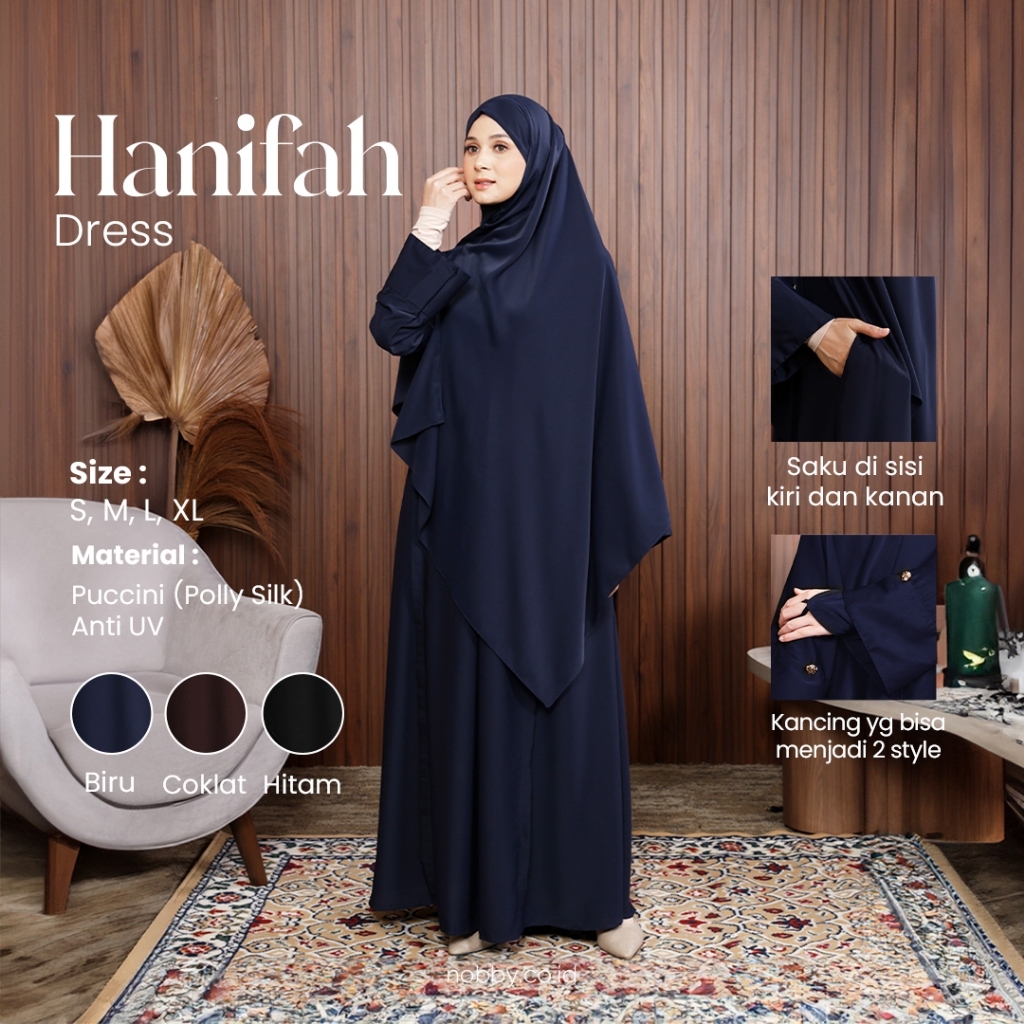 NOBBY - HANIFAH ABAYA - Gamis Polos Wanita - S-XL