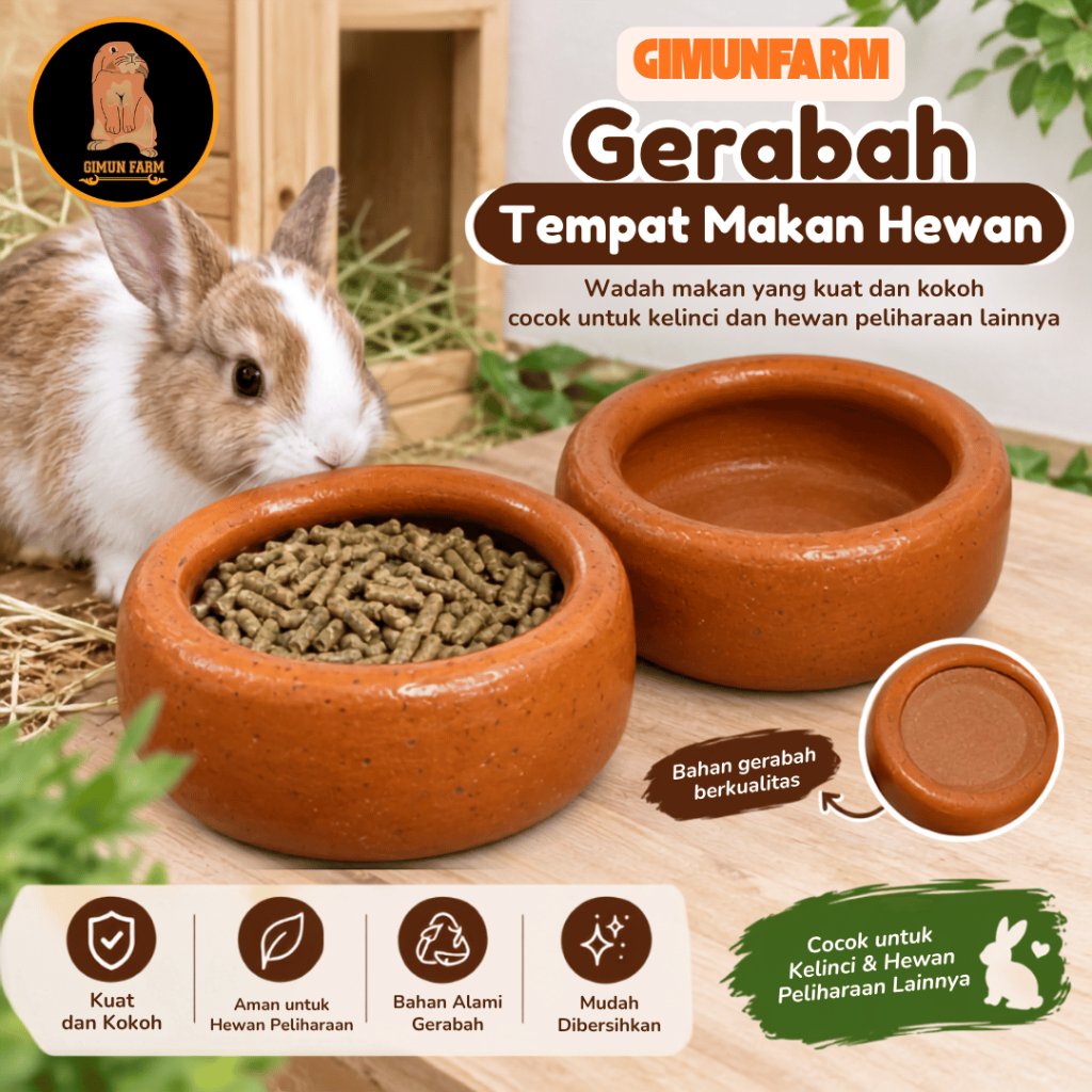 Tempat Makan Hewan Anti Tumpah Tahan air Tiga Kali Lapisan Makan Hewan Cuo Hewan Cuwo kelinci Geraba