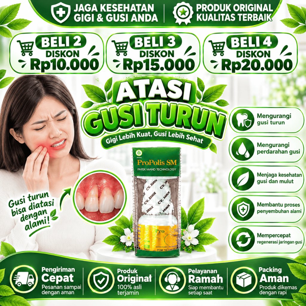 PROPOLIS SM Obat Gusi Turun Sakit Bengkak Bernanah Berdarah Radang Gusi Gingivitis Infeksi Gusi PALI
