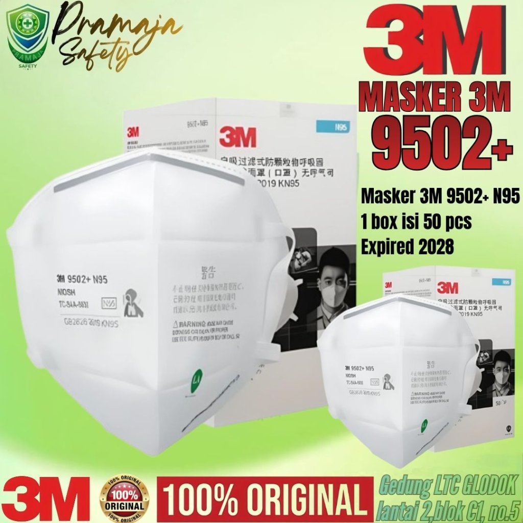 Masker 3M N95 9502+ Isi 50 PCS