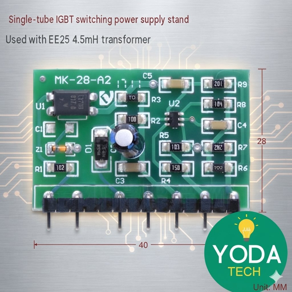 Modul PCB Aux Power Supply  MK-28-A2  Mesin Las Inverter IGBT ±15V Vertical Board  (8327C)