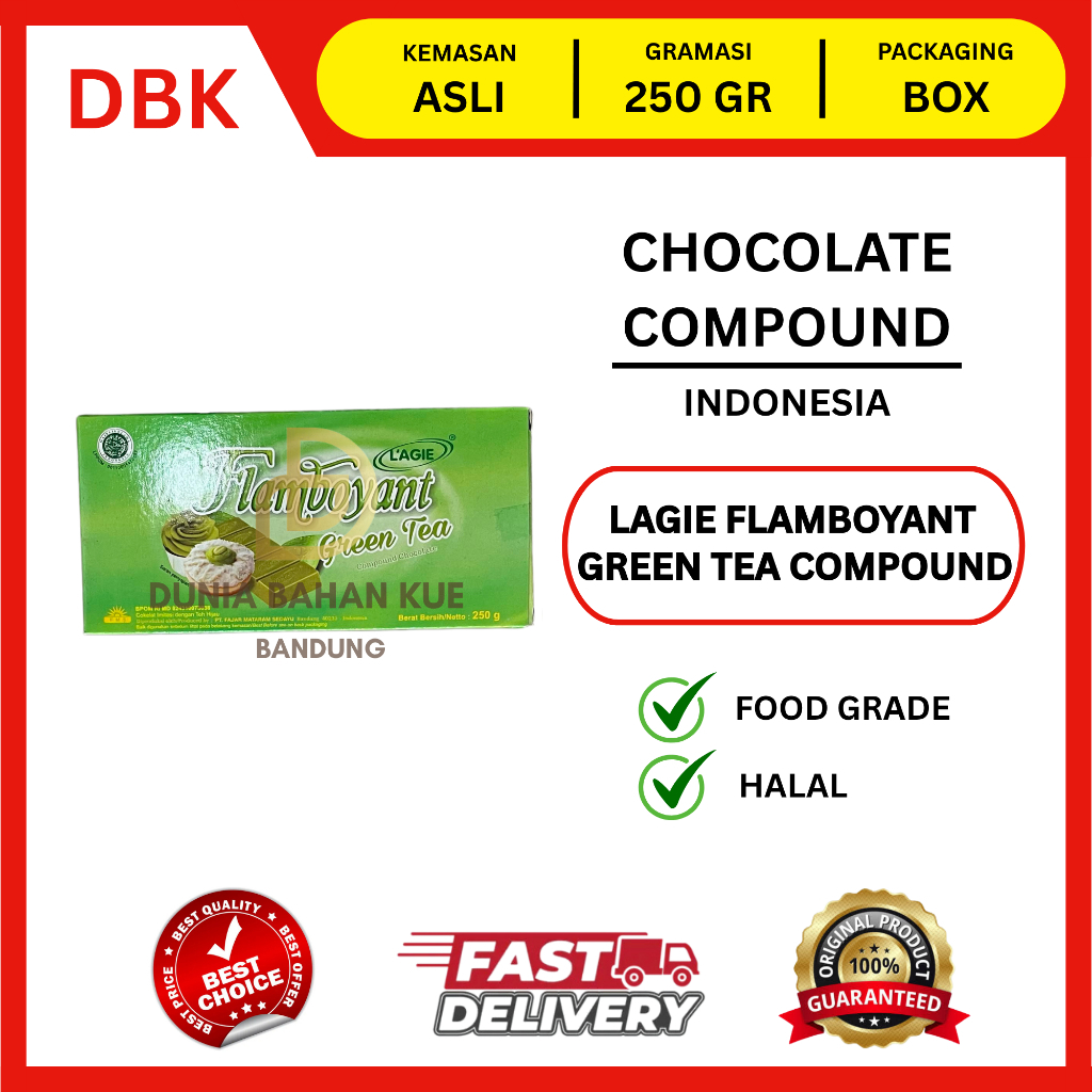 LAGIE FLAMBOYANT GREEN TEA 250 GR / COKLAT BATANG COMPOUND