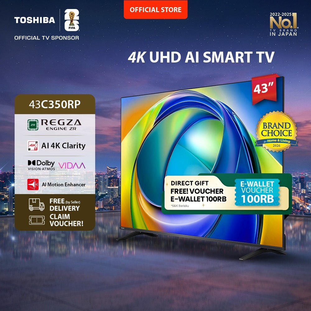 [4K] Toshiba TV 43" 4K UHD Smart TV - Regza ZR Gen3 Dolby Vision Atmos HDR10+ MEMC VRR ALLM AI Sound