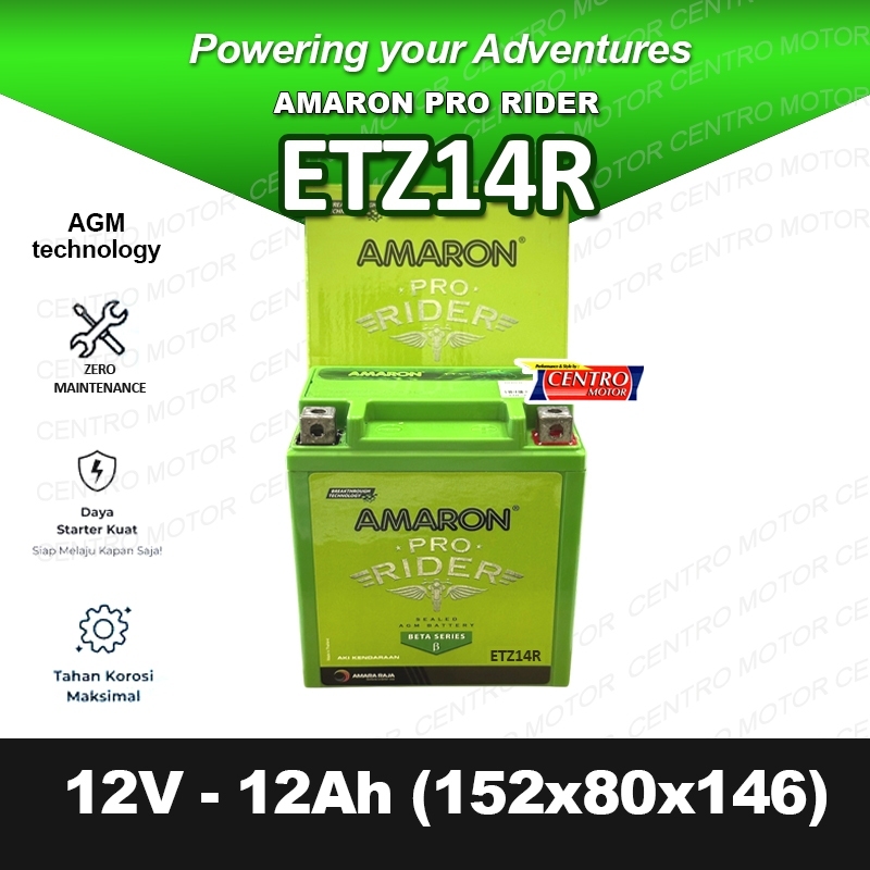 AMARON PRO RIDER ETZ14R.Aki motor Royal Enfield Continental 650,Bullet Classic 500,Harley Sportster
