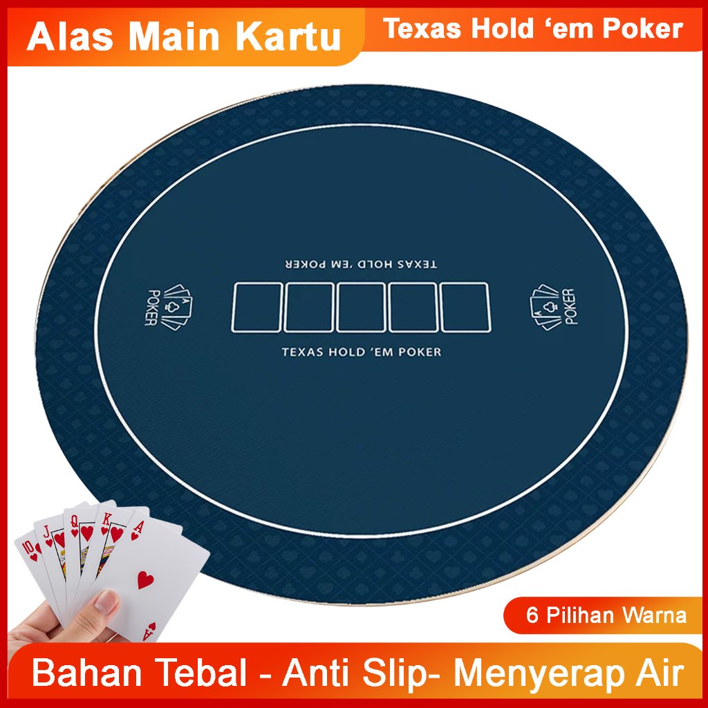 Alas Meja Poker Texas Hold'em, Permainan Kartu Kasino, Portabel - Anti Slip