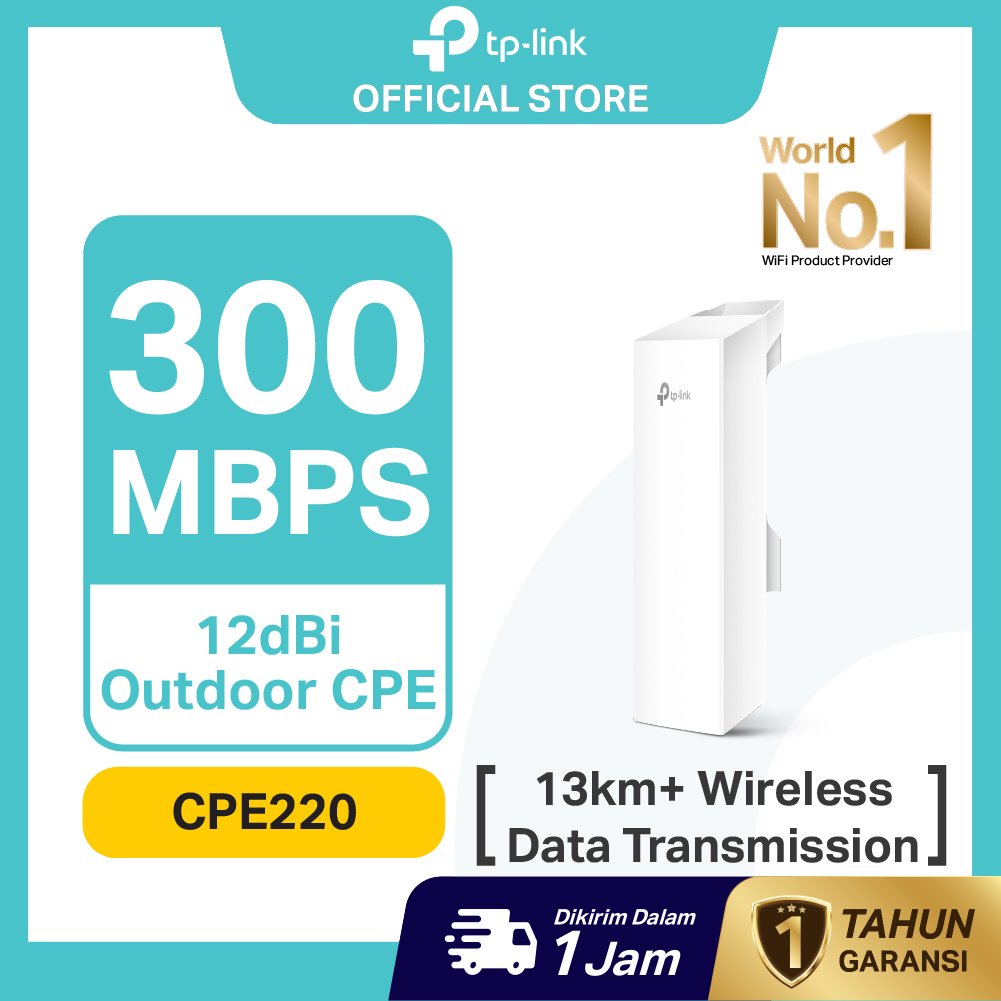 TP-Link | CPE220 | Access Point Outdoor | 2.4GHz 300Mbps | Outdoor CPE | Wireless Bridge | WiFi Outd