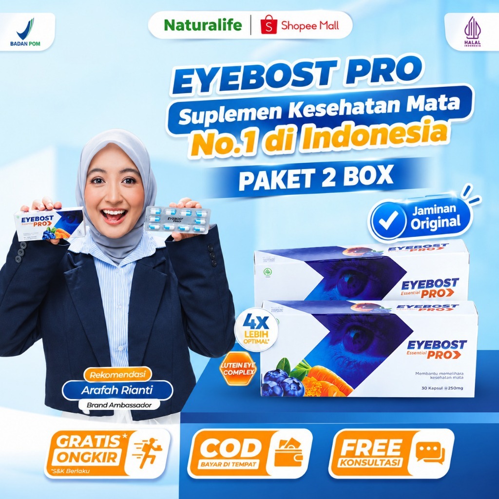EYEBOST PRO Paket 2 Box Vitamin Mata Herbal Asli Obat Mata Minus Mata Berlemak Mata Plus Obat Herbal