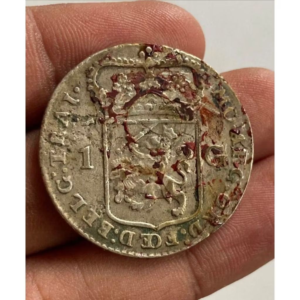 Koin Perak Kuno 1 Gulden Utrecht 1791 Original - Seri Dewi Pallas Era VOC Belanda