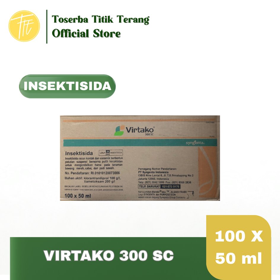 [A1] 1 Karton Insektisida Virtako 300 SC Kemasan 50ml Isi 100 Botol untuk Tanaman