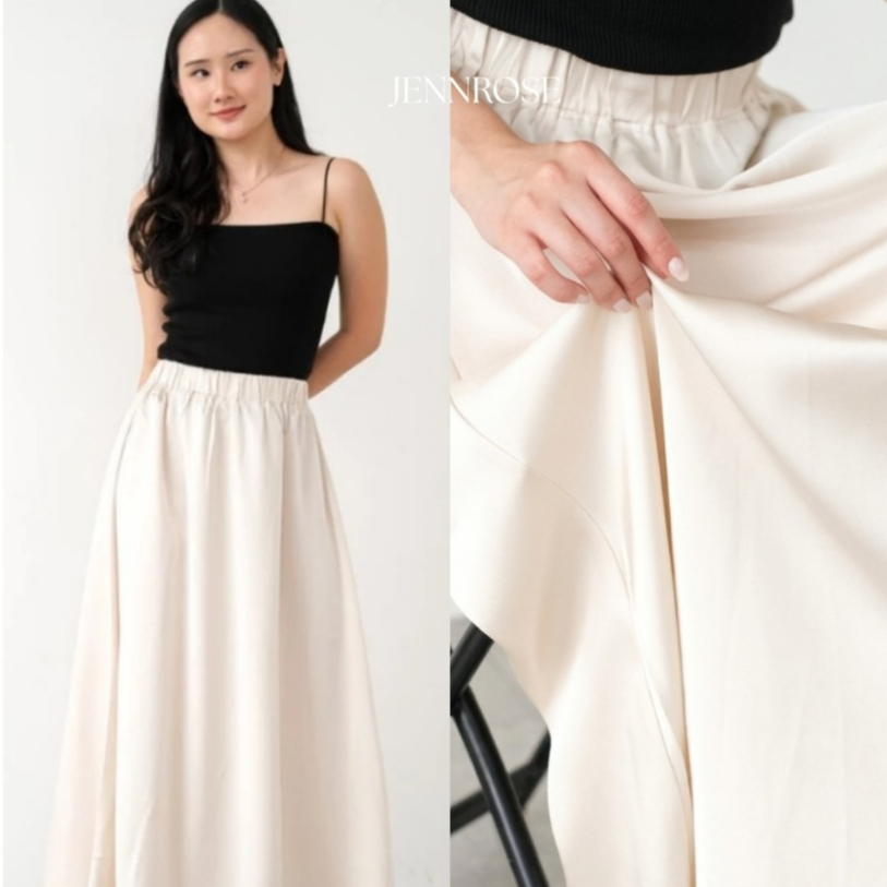 [JENN&ROSE] Rok Satin Layla Model A-Line | Flare | Bawahan Wanita