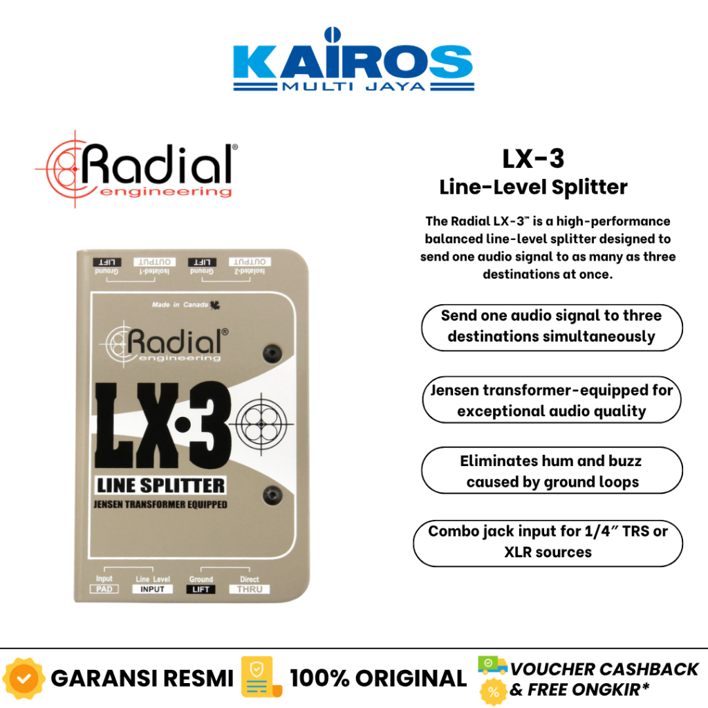Radial LX-3 Line-Level Splitter