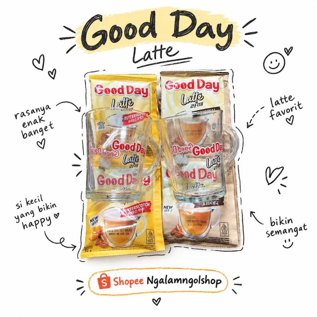 1 Renteng Good Day Latte Free Gelas