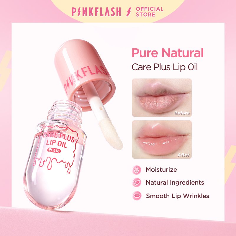 PINKFLASH Natural Lip Oil Lip Balm Lip Gloss Moisturize Repair Nourish Reduce Wrinkles  Waterproof M