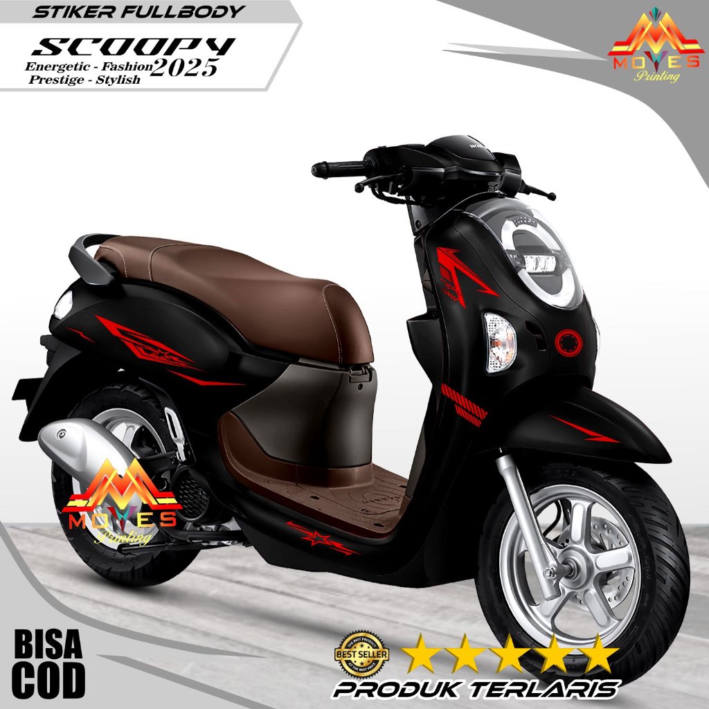 Decal Scoopy 2025 Full Body Aksesoris Kendaraan Kreen Lis Variasi Stiker Honda Scoopy 2025 Variasi K