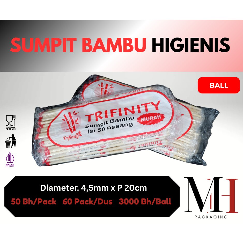 BALL KARGO Sumpit Bambu Higienis / Sumpit Bambu Murah / BALL Isi 3000bh 3500bh / Libra Trifinity