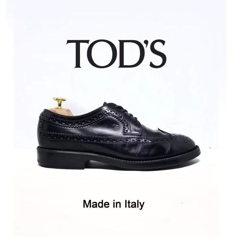 Size 41,5 | TODS Wingtip Brogue Sepatu Formal kulit mewah pria