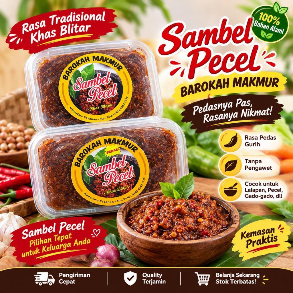 SAMBEL PECEL KAS BLITAR KEMASAN 250GRAM