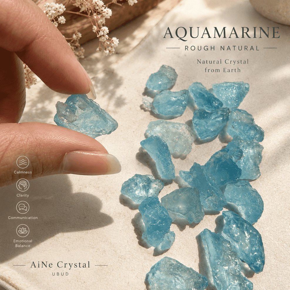 Aquamarine Rough Natural | Batu Aquamarine Mentah | Natural Crystal