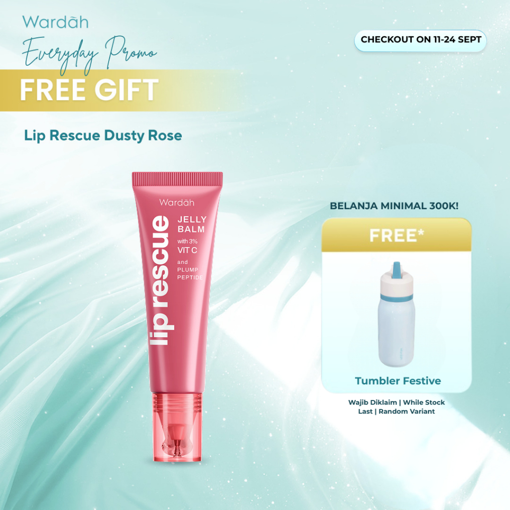 WARDAH Lip Balm Lip Rescue Jelly Balm Dusty Rose - Lip Therapy, Hydrating - Mencerahkan Bibir, Bibir