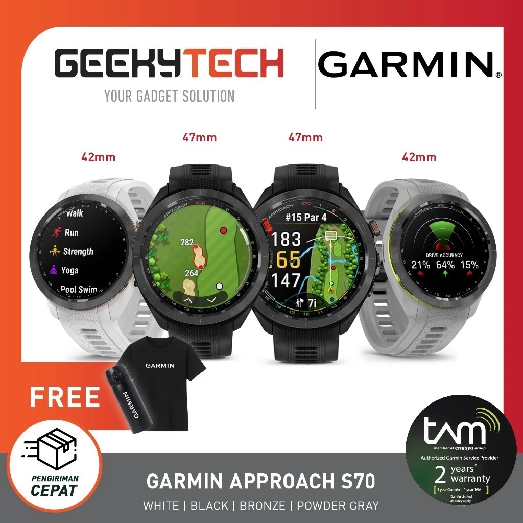 Garmin Approach S70 - Golf Watch - Garansi Resmi TAM