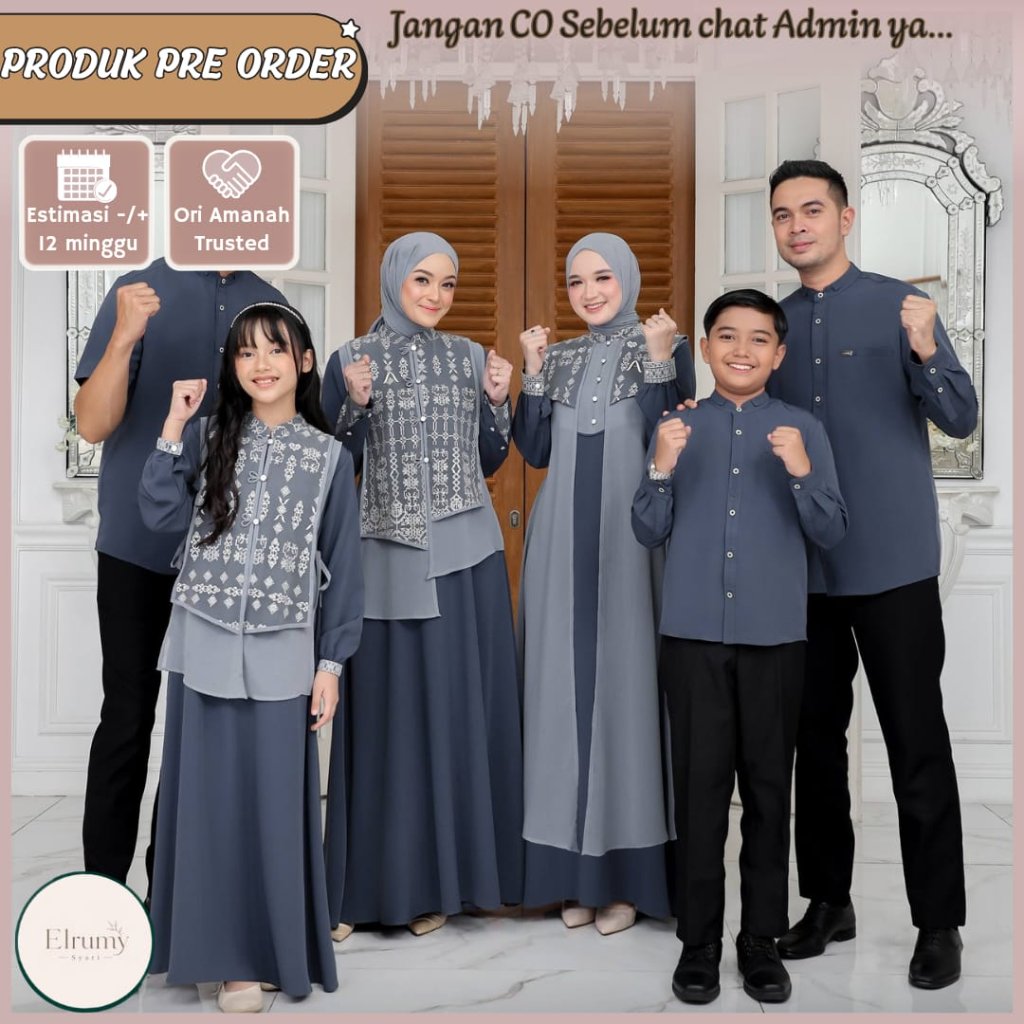 Maheswari luxury famset lebaran 2027 by Akifa OPEN PO READY JANUARI 2027 Family set couple keluarga 
