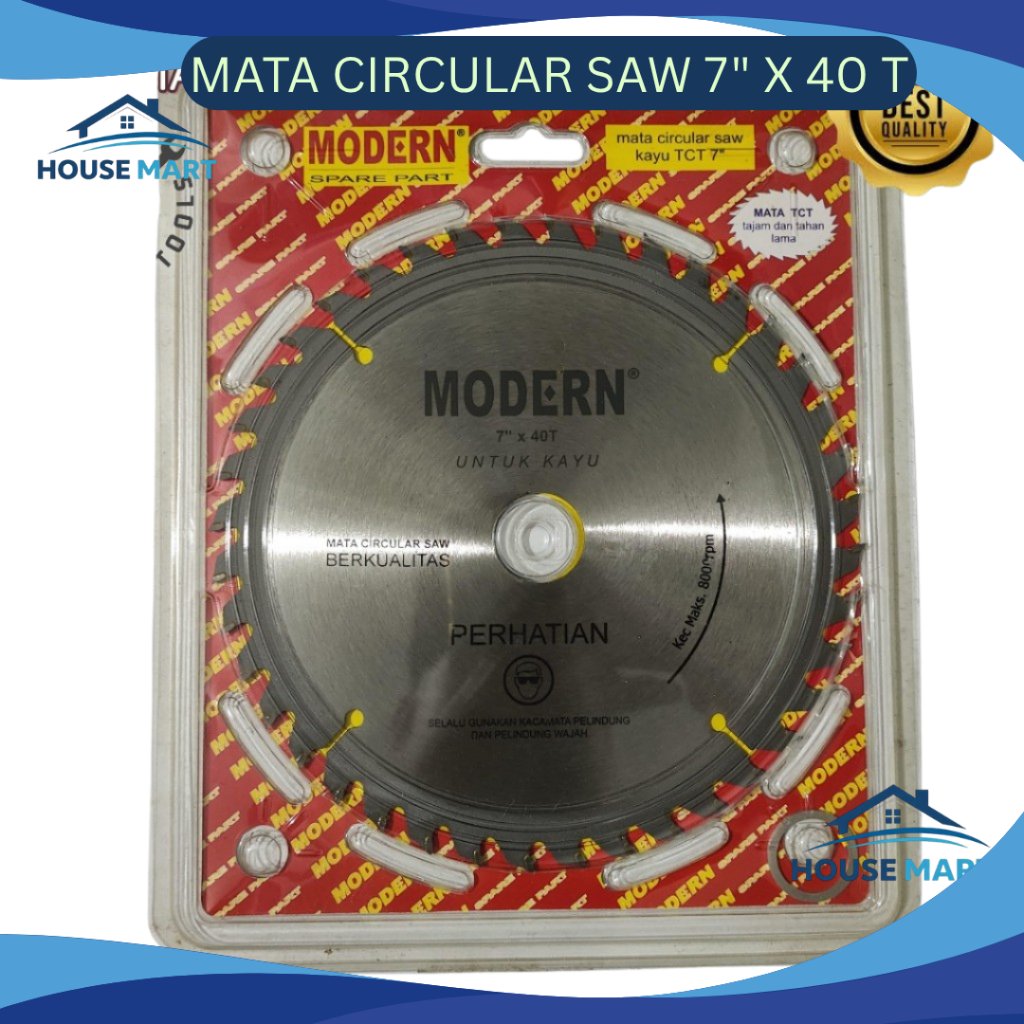 MODERN MATA GERGAJI KAYU / MATA CIRCULAR SAW TCT MODERN 7" X 40T / MATA GERGAJI KAYU CIRCULAR SAW 7 