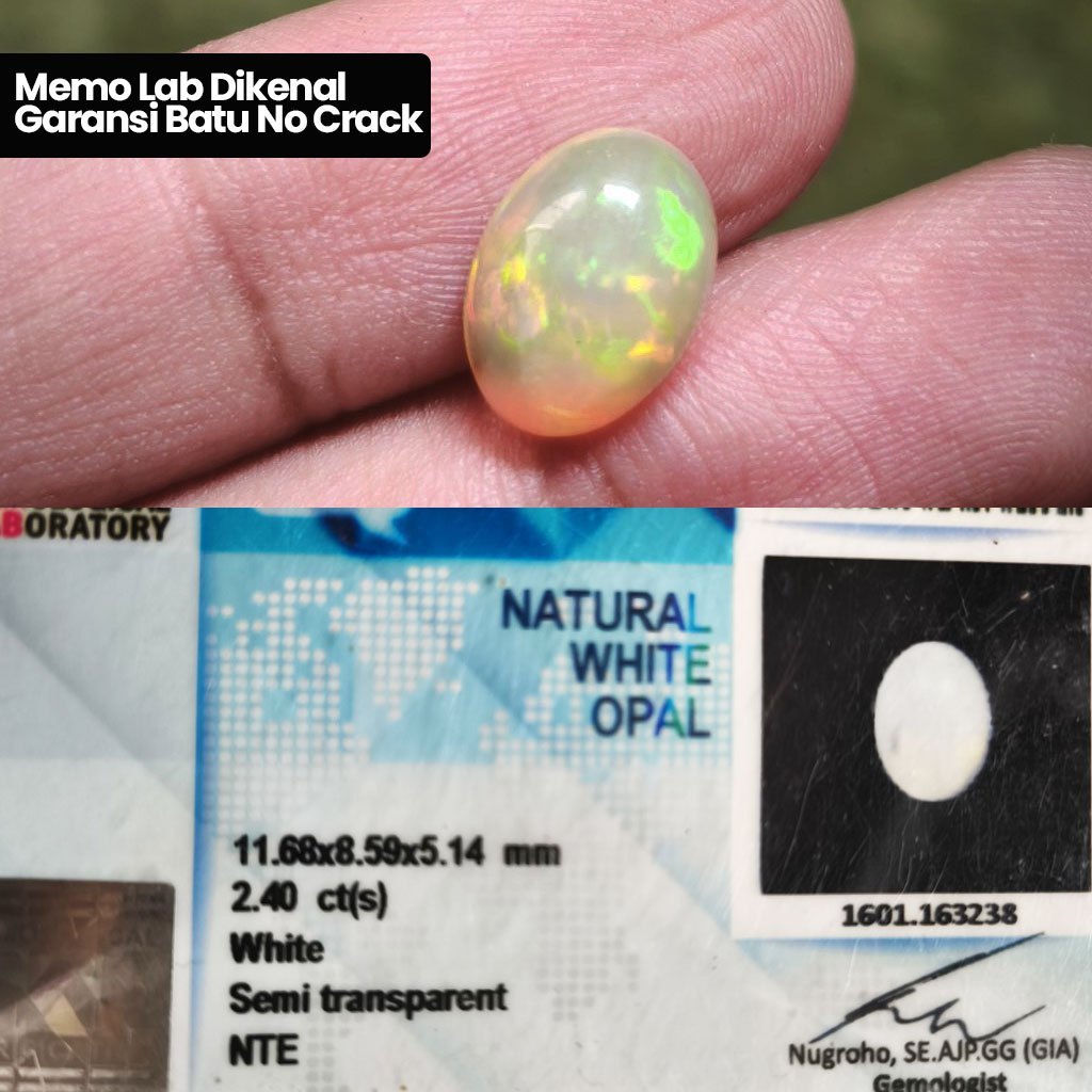 Natural White Opal Kalimaya Memo Kembang Api Jarong