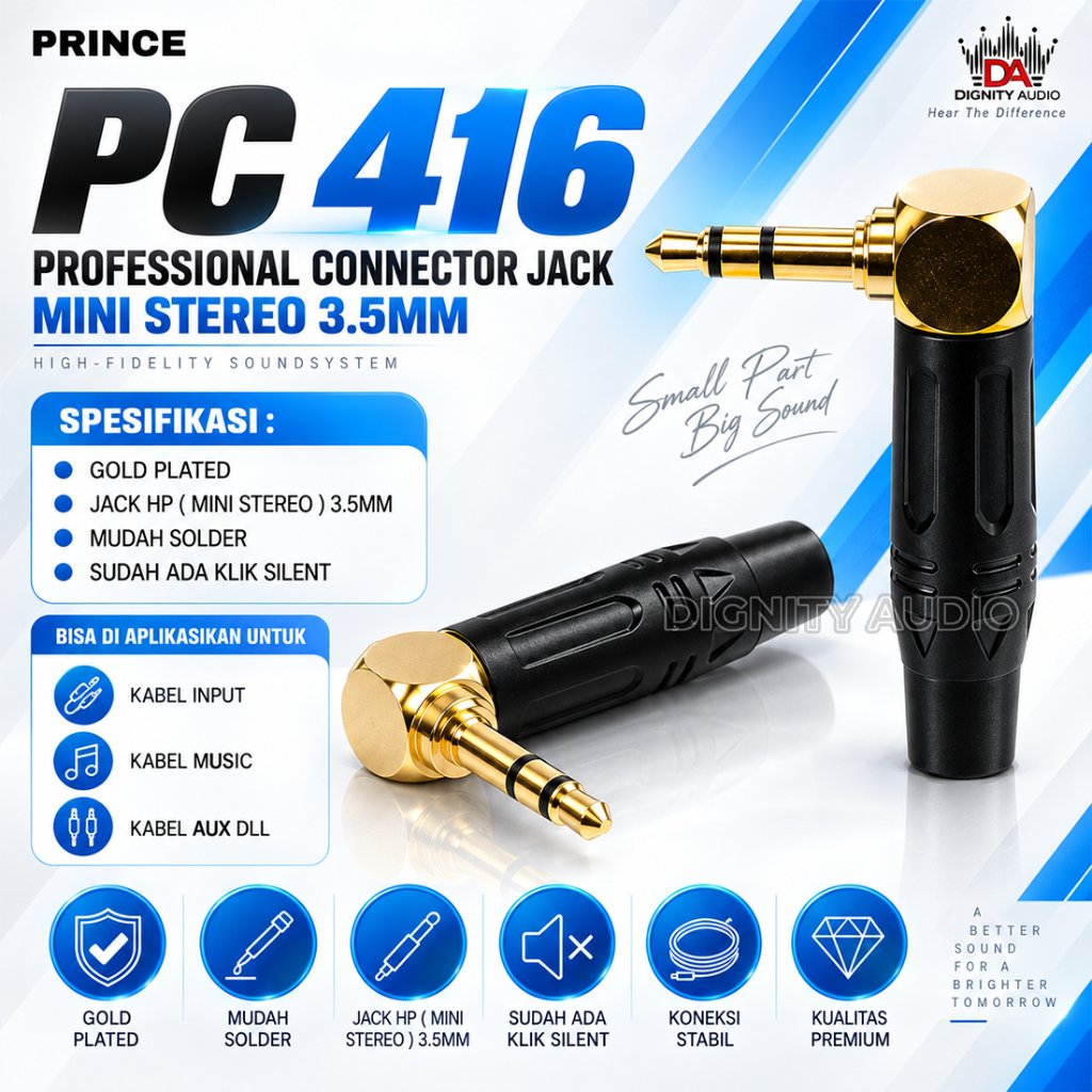 PRINCE PC 416 | PC416 Connector Jack HP Mini Stereo 3.5mm Original Model HUPER HUD 416