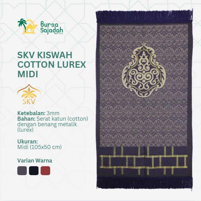Sajadah Turki Motif Kiswah Cotton Metalik 105x50cm Sejadah Lembut & Halus Perlengkapan Shalat Oleh-o