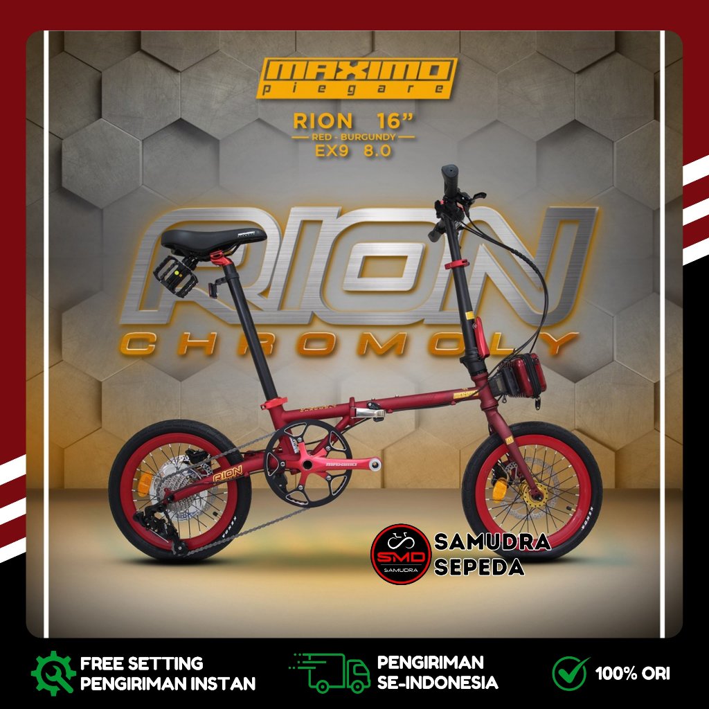 Sepeda Lipat Anak dan Dewasa 16 Avand Rearm Re Arm X 10 Speed // Evergreen Maximus Chromoly 9 Speed 
