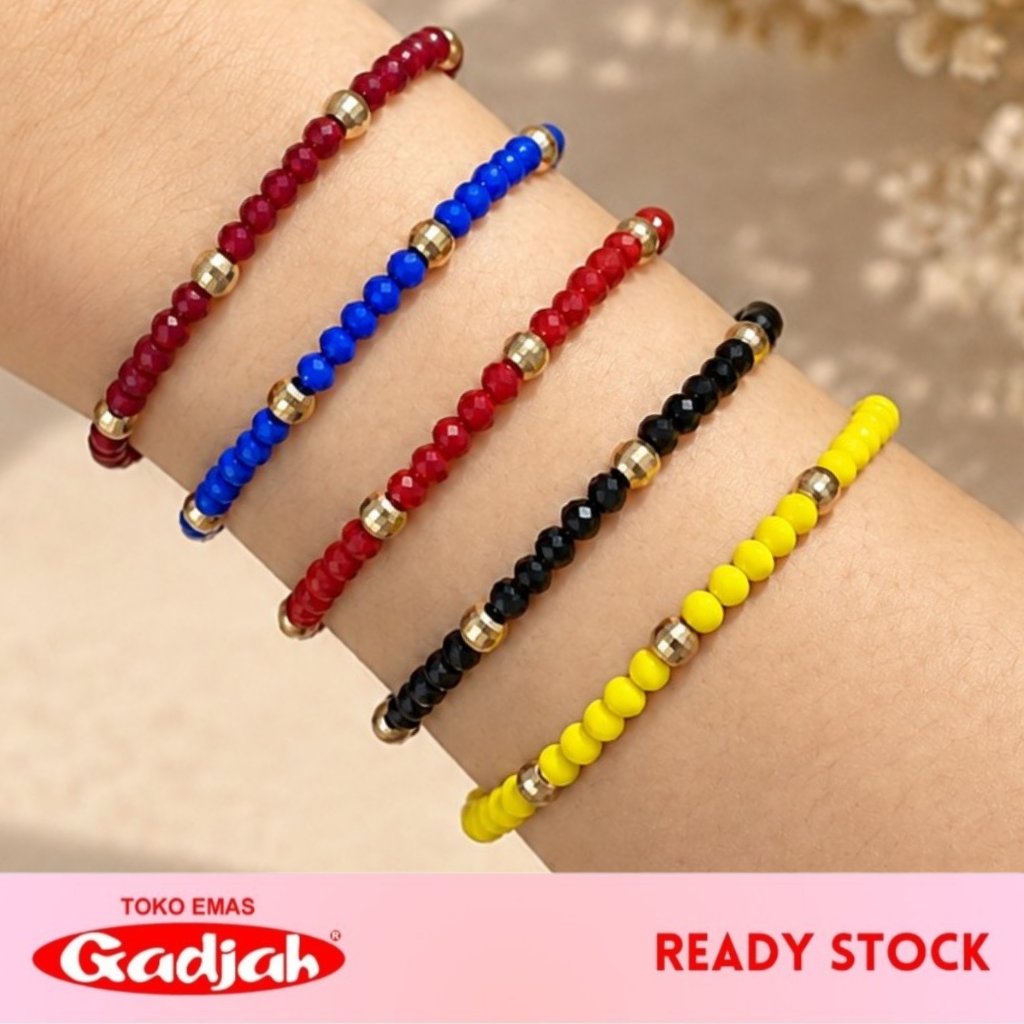 Gelang Emas Tali Kristal Minnie 4 Boba - Toko Emas Gadjah