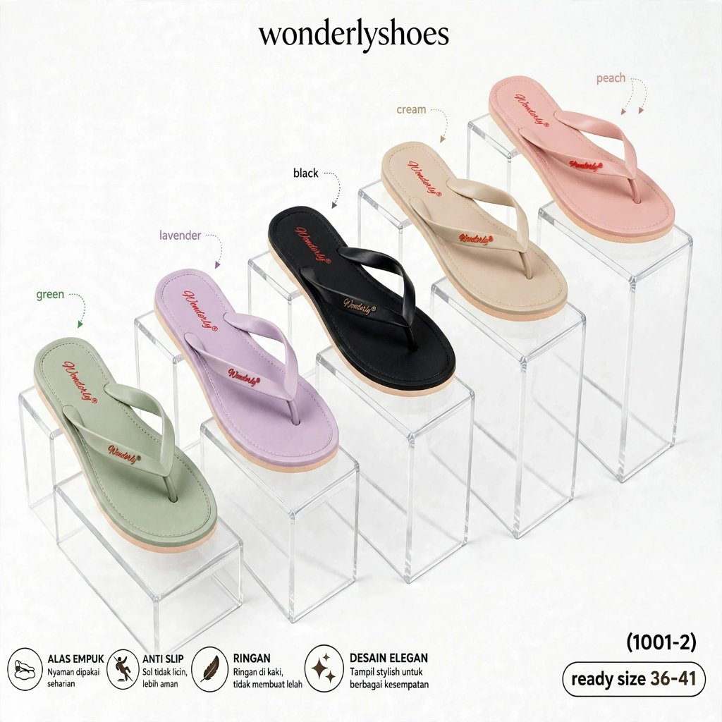 Sandal Jepit Wanita Sendal Jepit Sandal Wanita Wonderly 1001-2