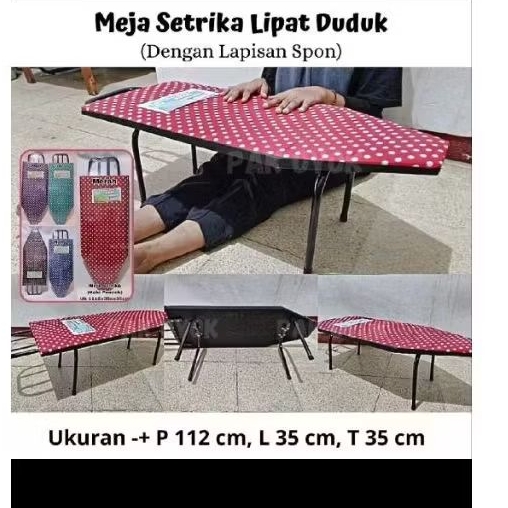MEJA SETRIKA LIPAT DUDUK LAPISAN BUSA EMPUK & ADA TATAKAN SETRIKA