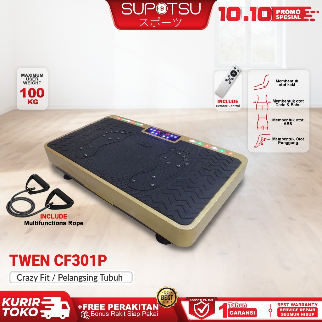 TWEN Crazy Fit  CF301P  /Alat Getar Pembakar - Penghancur Lemak