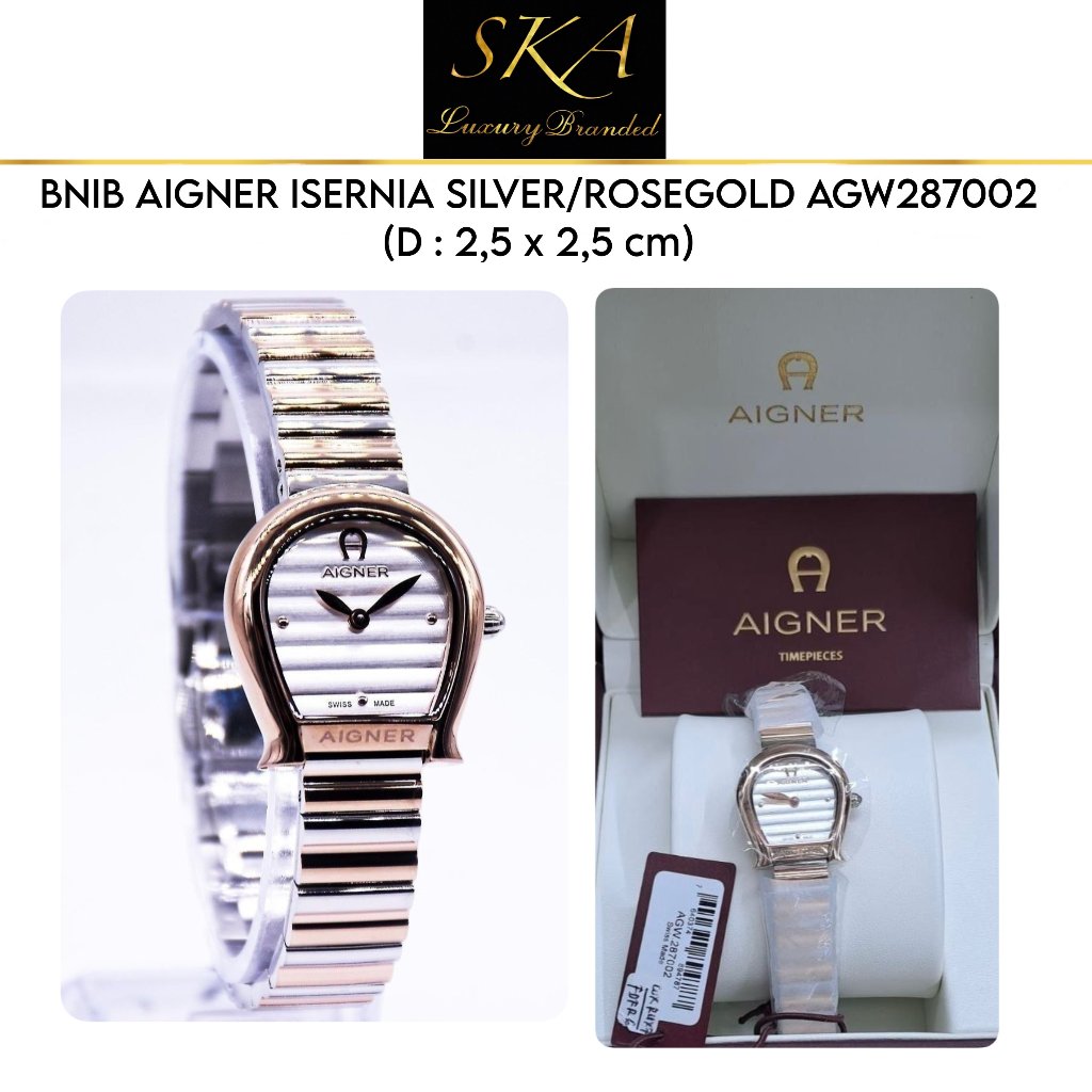 WATCH AUTHENTIC AIGNER ISERNIA SILVER/ROSEGOLD AGW287002