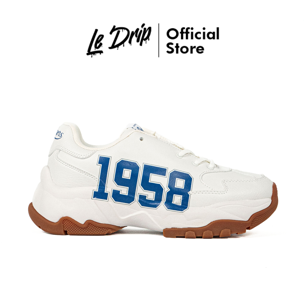 Le Drip - Sepatu Korea MLB Big Ball Chunky Daddy Shoes LA Dodgers White Blue Gum Sneakers Casual Out