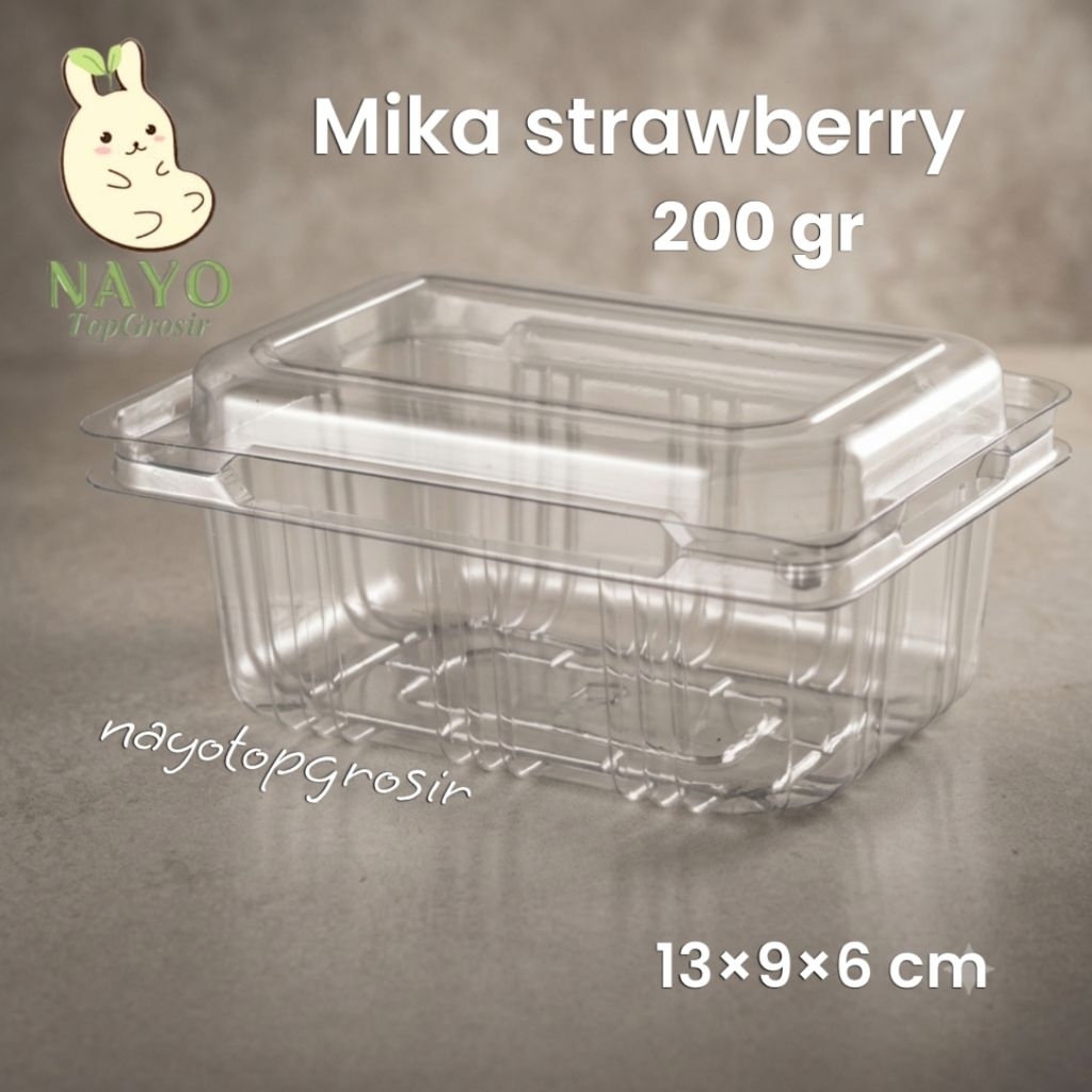 Mika buah strawberry 200gr (500pcs) -  Kotak mika anggur