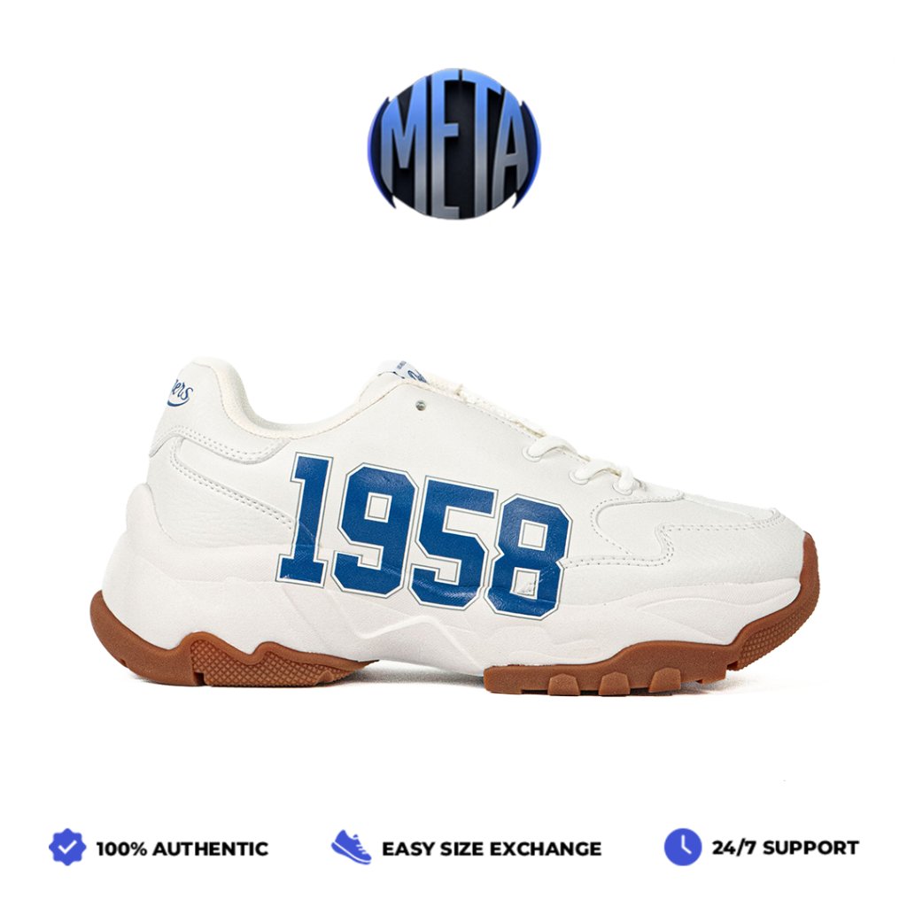 Meta Shoes - Sepatu Korea MLB Big Ball Chunky Daddy Shoes LA Dodgers White Blue Gum Sneakers Casual 