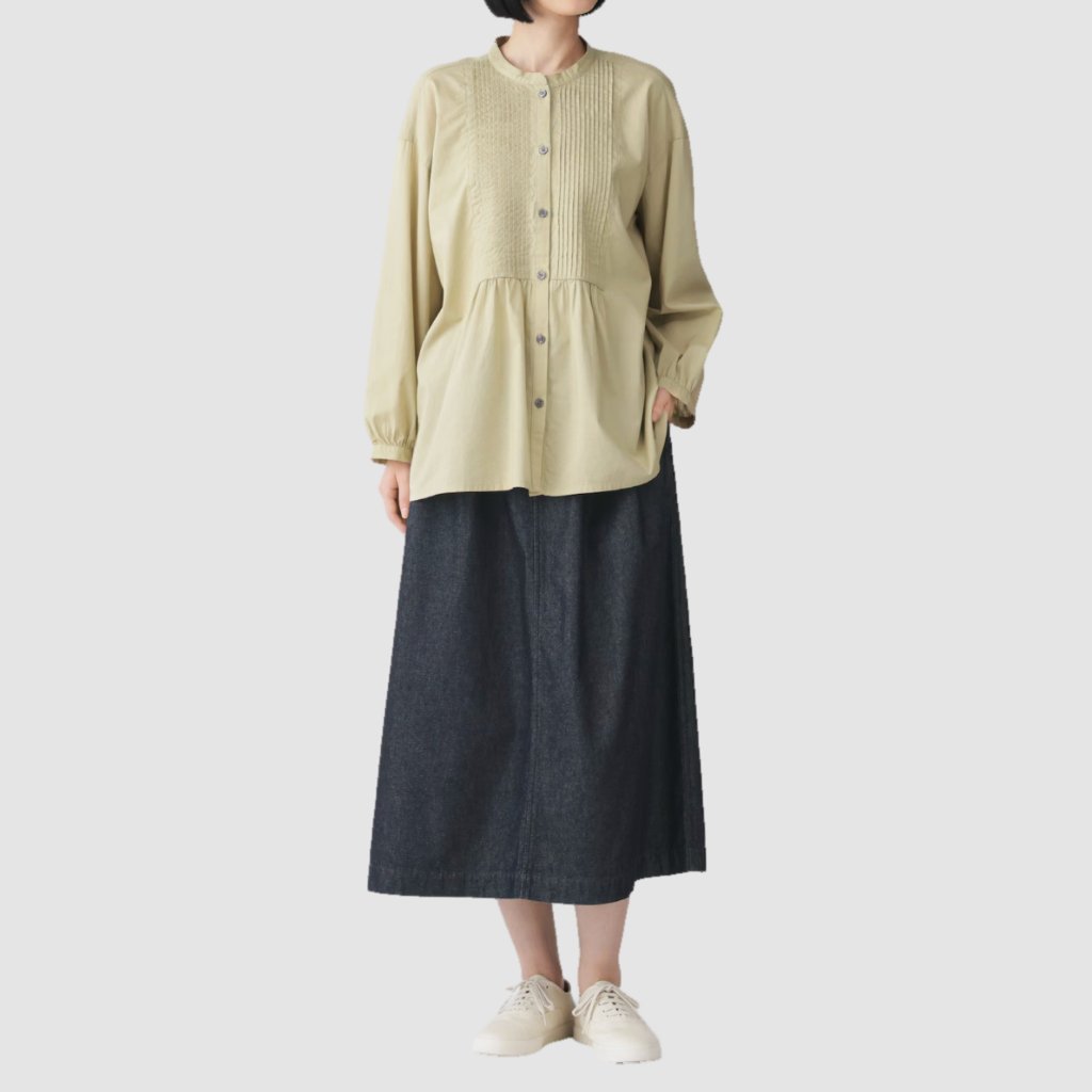 Women's washed denim easy skirt MUJI-Po