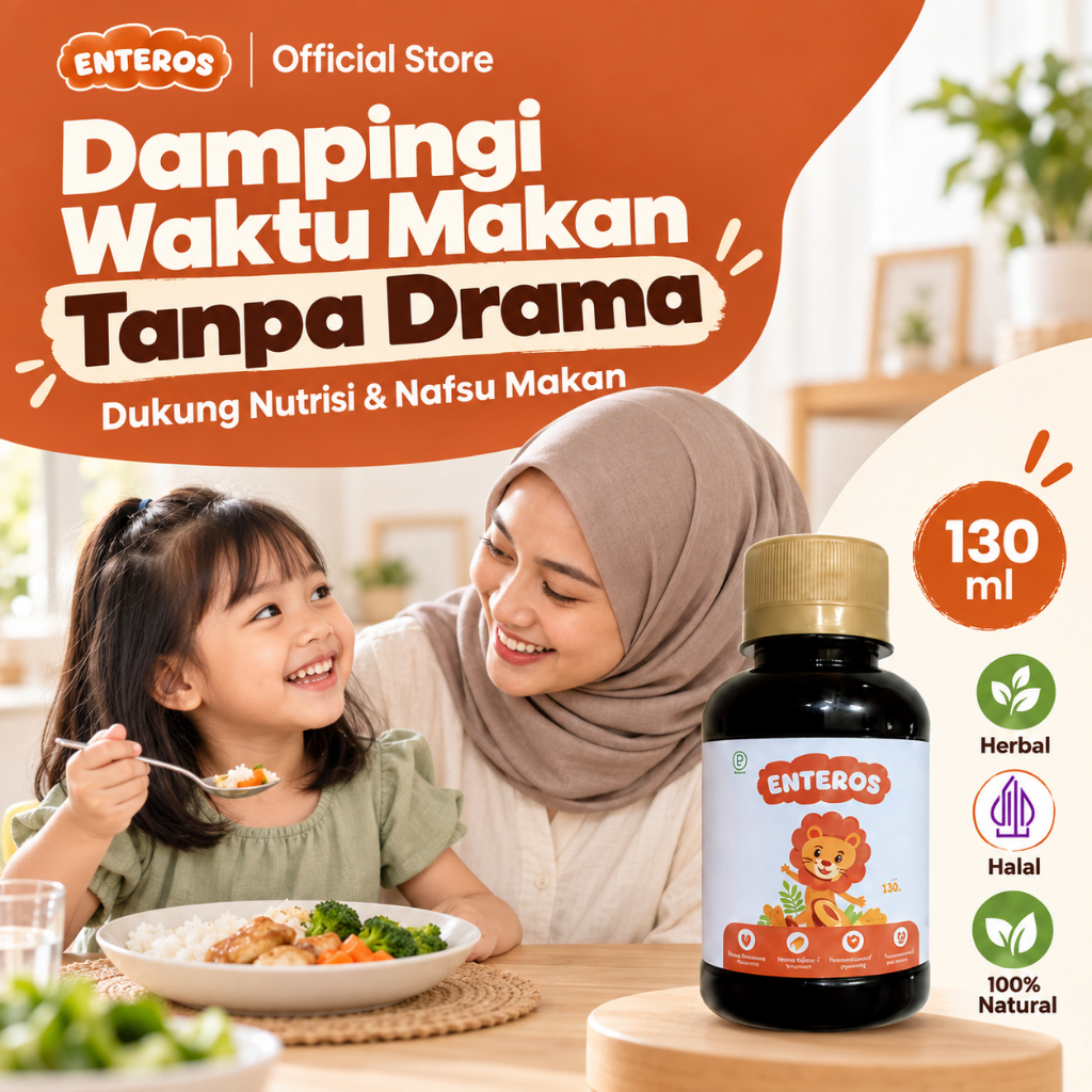 Enteros - Suplemen Nafsu Makan Anak 130ml | Halal & BPOM