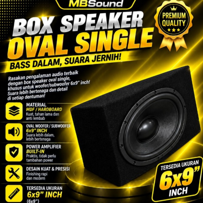 MBSound Box speaker oval singel & Dobel 6x9" in inci inches woofer subwoofer Bass empuk bahan partik
