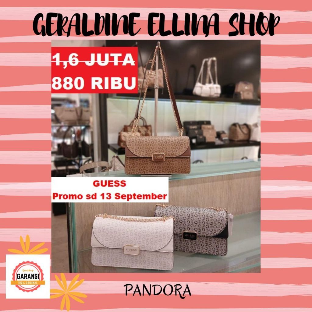SALE Tas Guess wanita shoulder bag 100% ORI STORE seri GIULLY 2 MINI COMPARTMENT