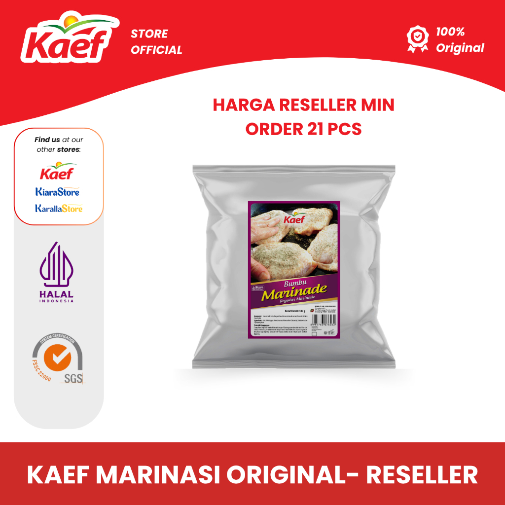 Kaef Bumbu Marinasi Original | Kaef Reguler Marinade 500 gram | Kaef Reguler Marinade Reseller