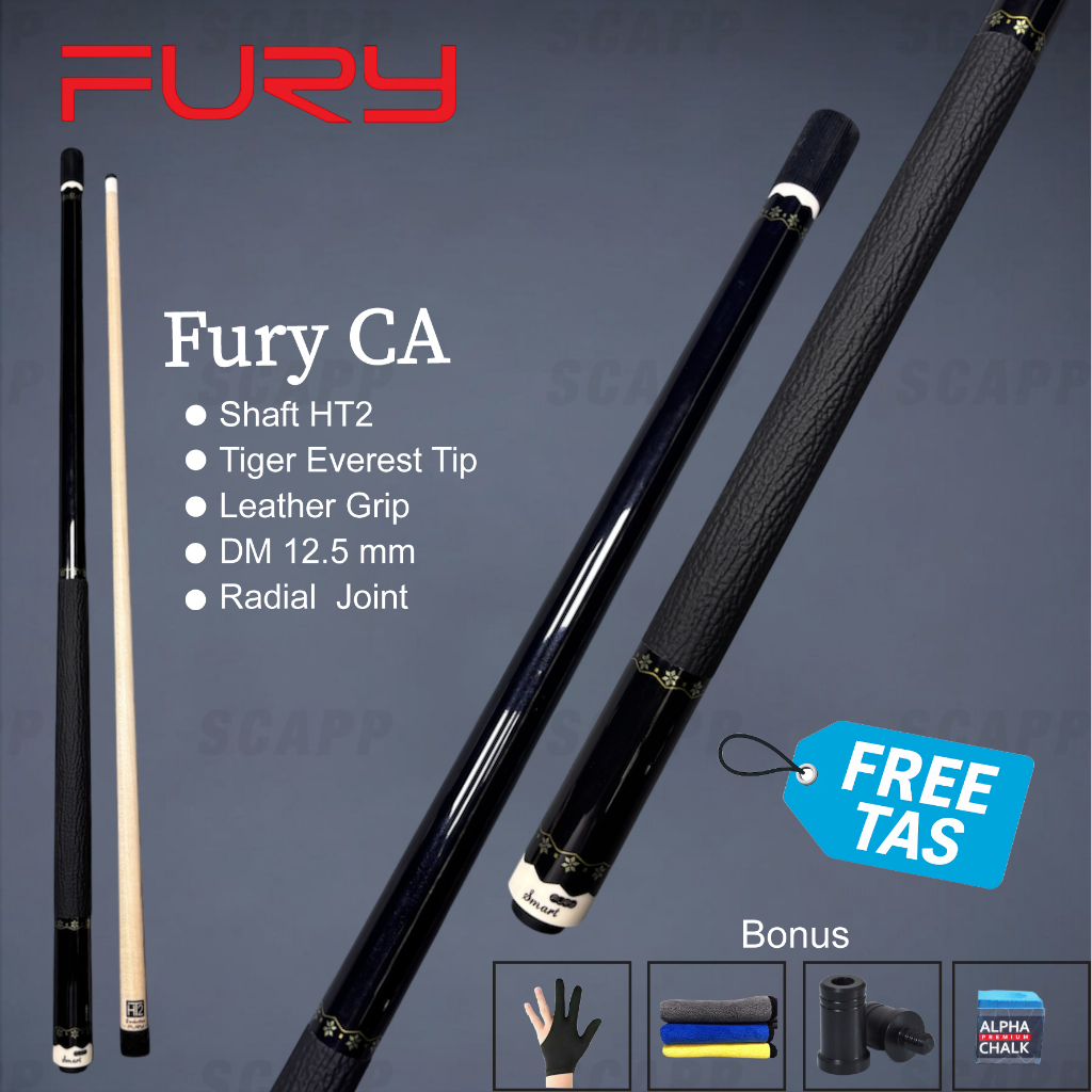 Fury Ca Cue/Stick Kayu billiard