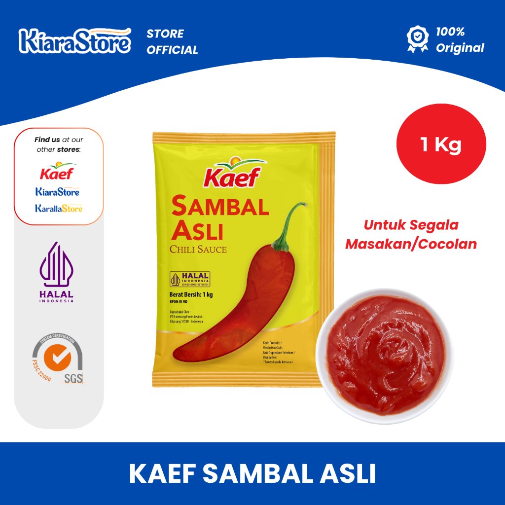 Saus Sambal Asli Kaef Pedas | Original Chili Sauce 1 kg